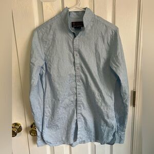 Ariat Pro Series Mens 34 Blue Cotton Blend Long‎ Sleeve Button Down Shirt